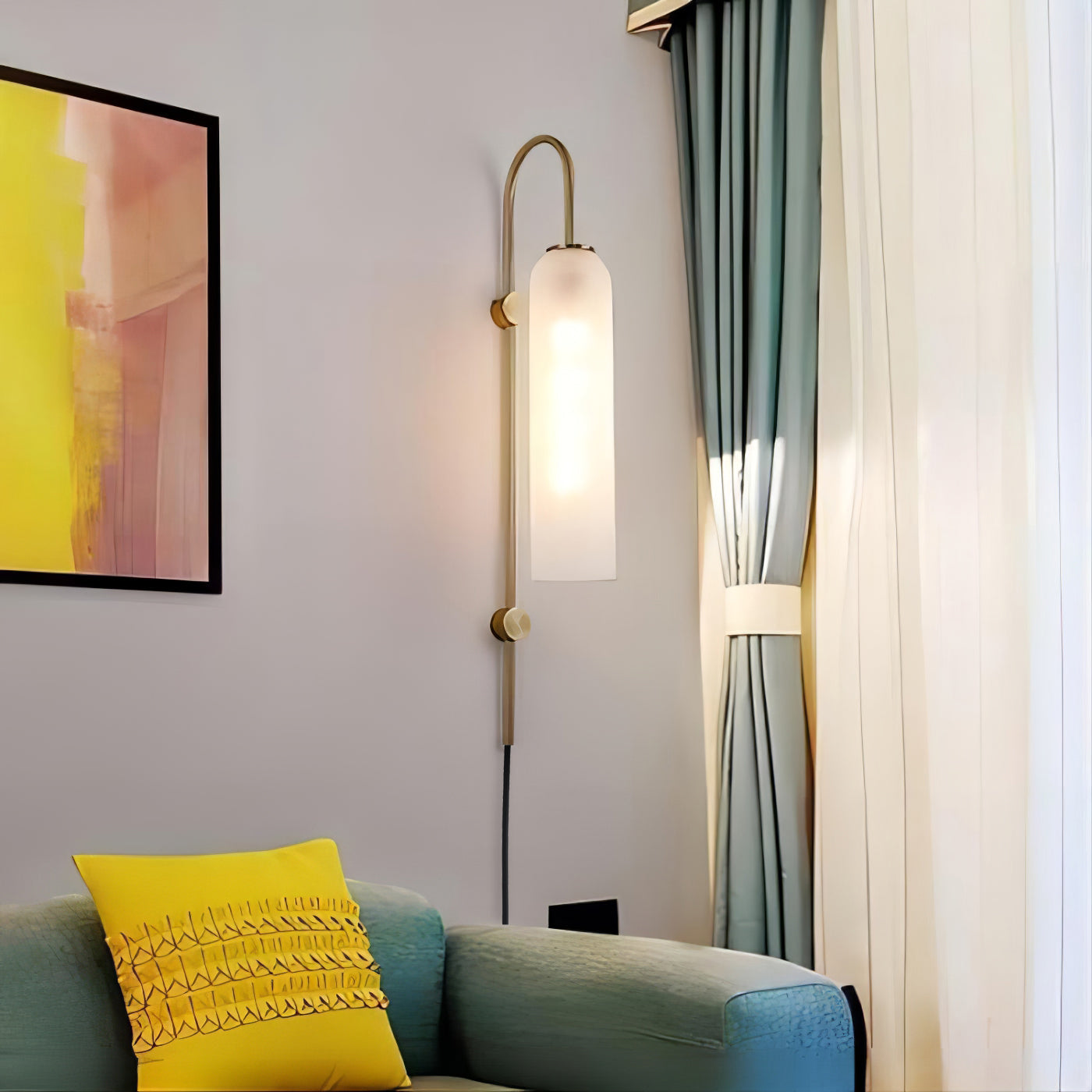 Modern Glass Plug-In Wall Lamp