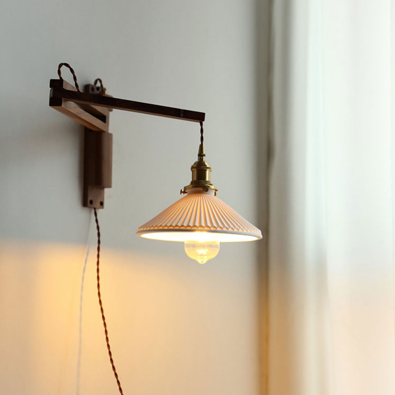 Walnut Telescopic Wall Lamp