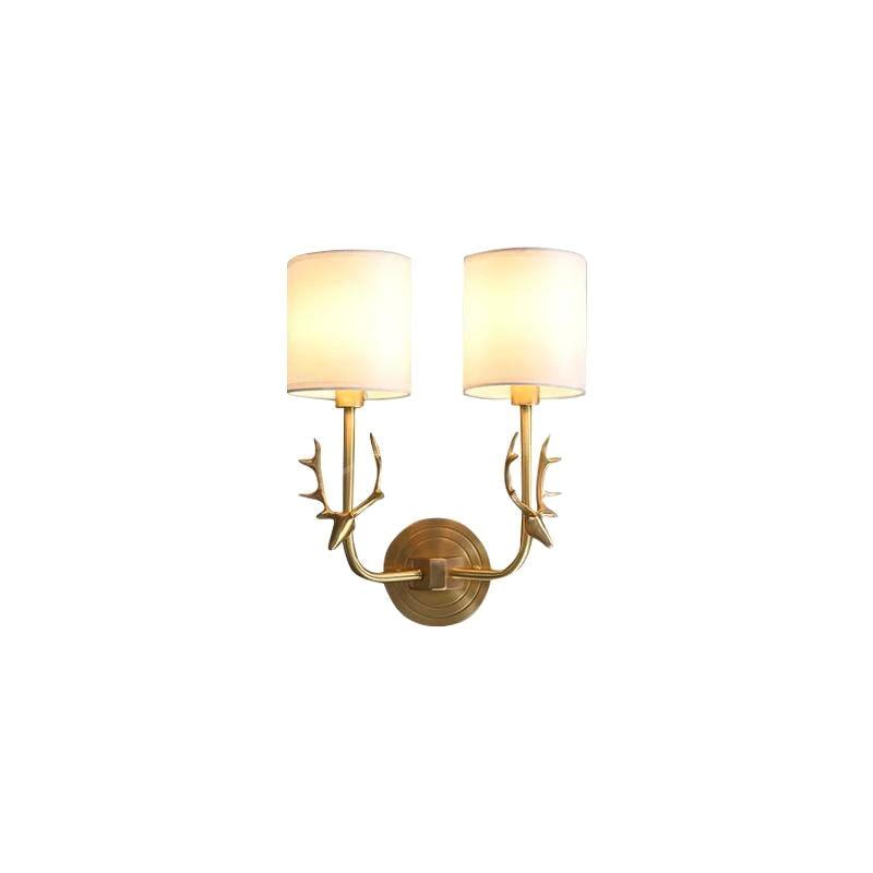 Brass Deer Head Wall Light